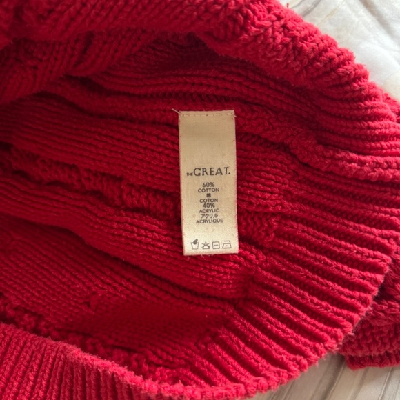 THE GREAT. MOUNTAINSIDE CARDIGAN DEEP ROSE SZ 1 - Picture 9 of 9